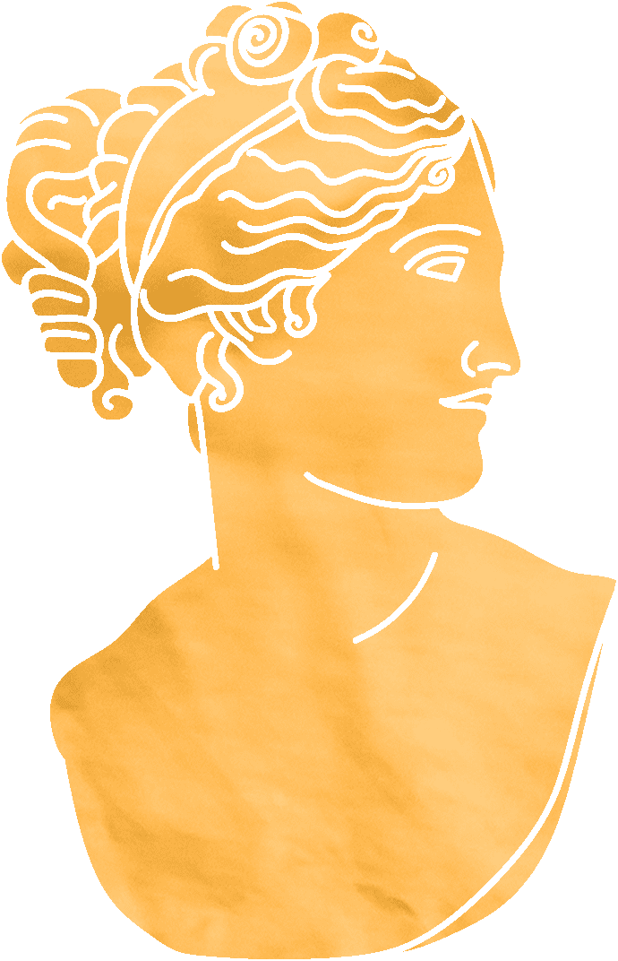 Illustration of a greek sculpture bust.